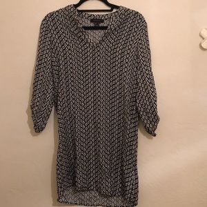 Black and White Patterned Shift Atmosphere Dress